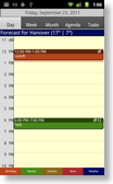 Calendar selection bar