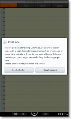 You can decide if you would like to sync with Google Calendar or use CalenGoo locally.